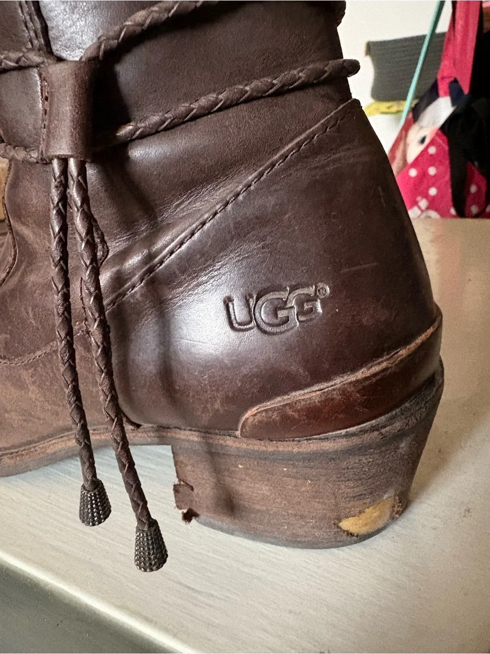 UGG Women's Dark Brown Over-the-Knee Leather Boots